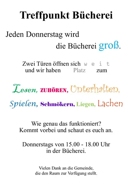 Plakat Treffpunkt Bibliothek