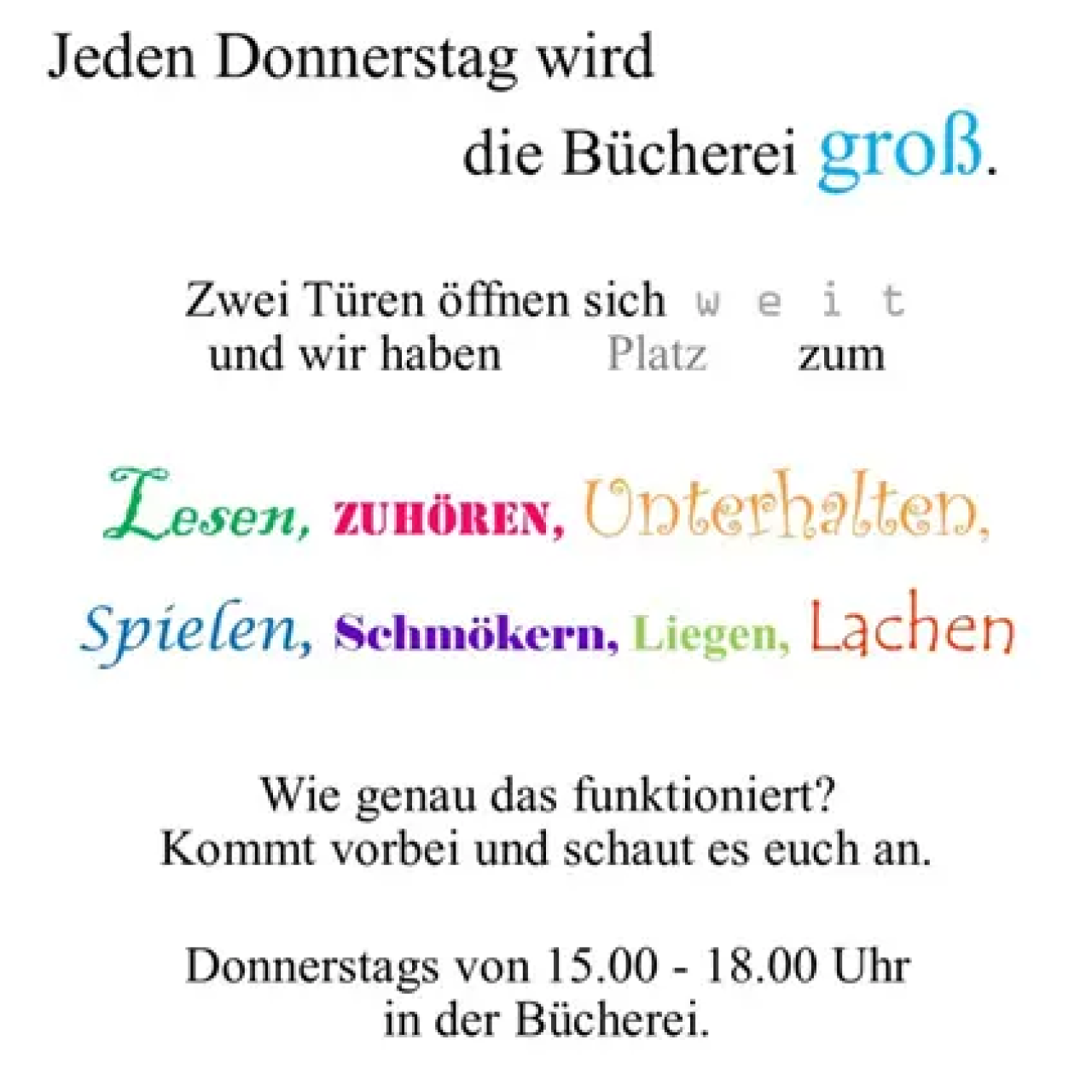 Plakat Treffpunkt Bibliothek